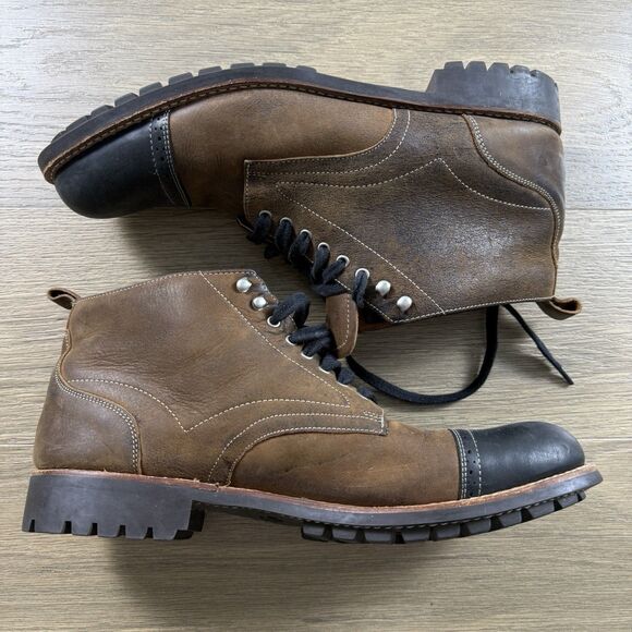 Stacy Adams Boots Men 10.5 Brockton Madison Brown Leather Cap Toe Ankle main image 7